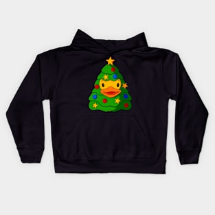 Christmas Tree Rubber Duck Kids Hoodie